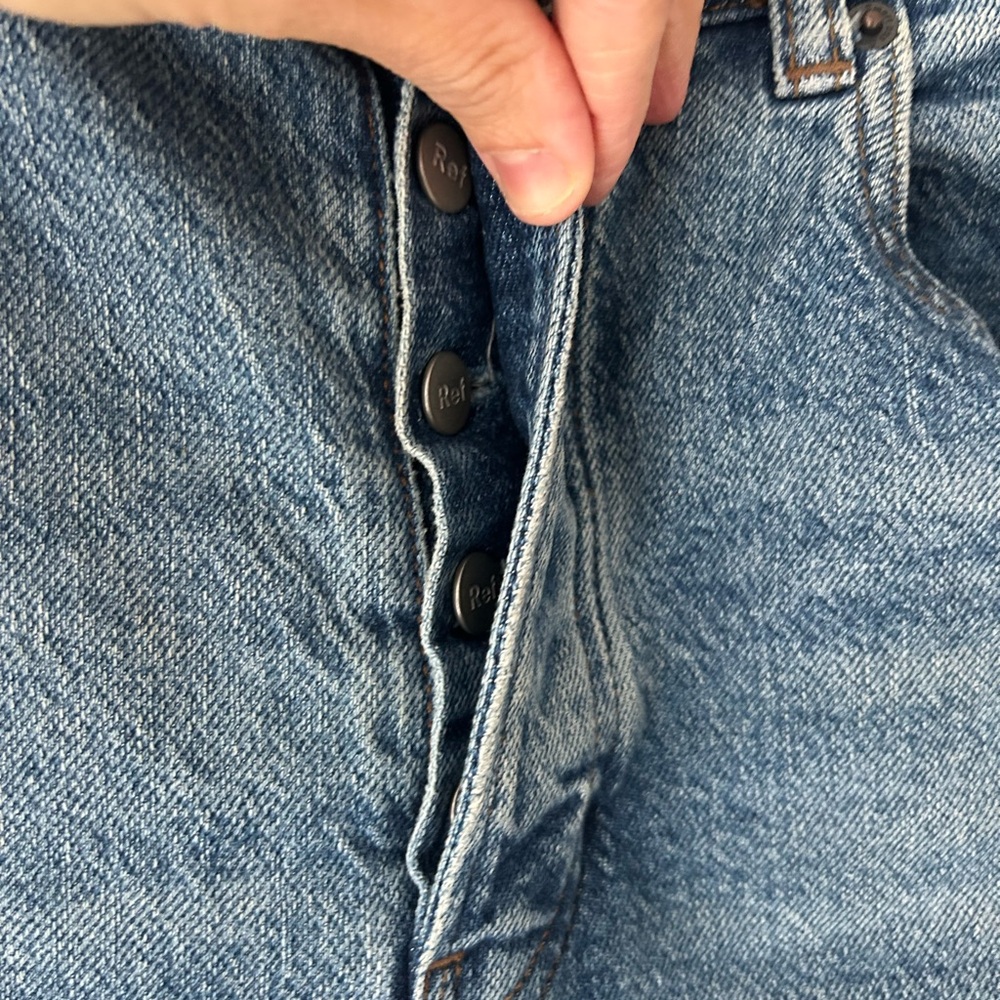 reformation jeans maya Blue high rise skinny button - Picture 5 of 11